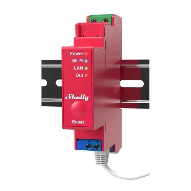 Shelly Pro 1pm Wifi + Ethernet 1-Gang Smart Relay With Power Meter And Din-Rail Support