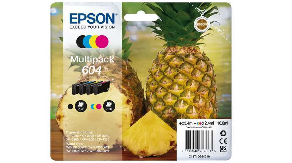 EPSON 604 TINTEIRO 4 UNIDADE(S) COMPAT&Iacute;VEL RENDIM.