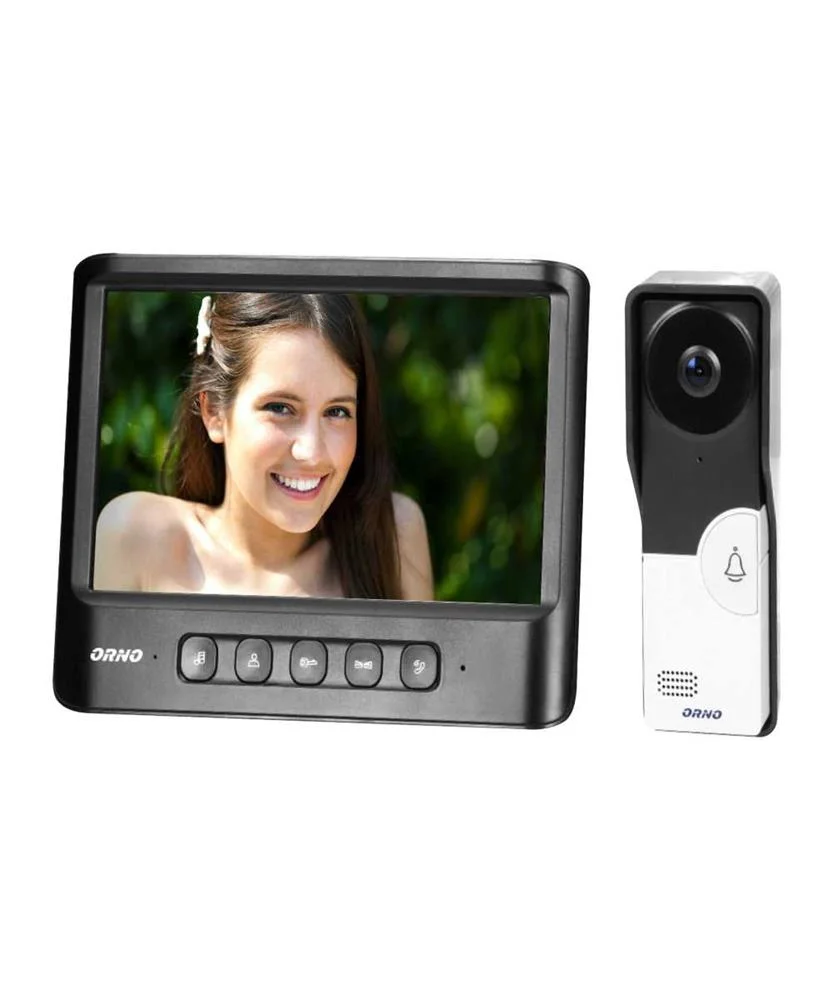 V&iacute;deo Porteiro C/ Lcd 7" Cores Leds Ir Preto