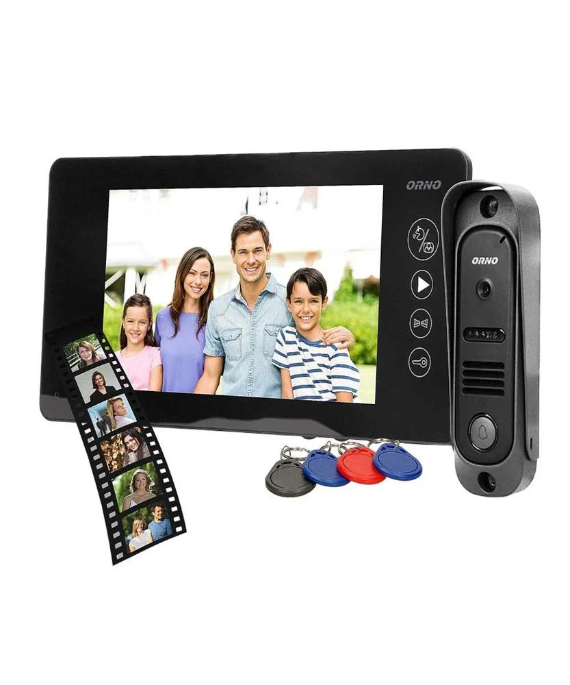 V&iacute;deo Porteiro C/ Lcd 7" Cores Leds Ir Preto
