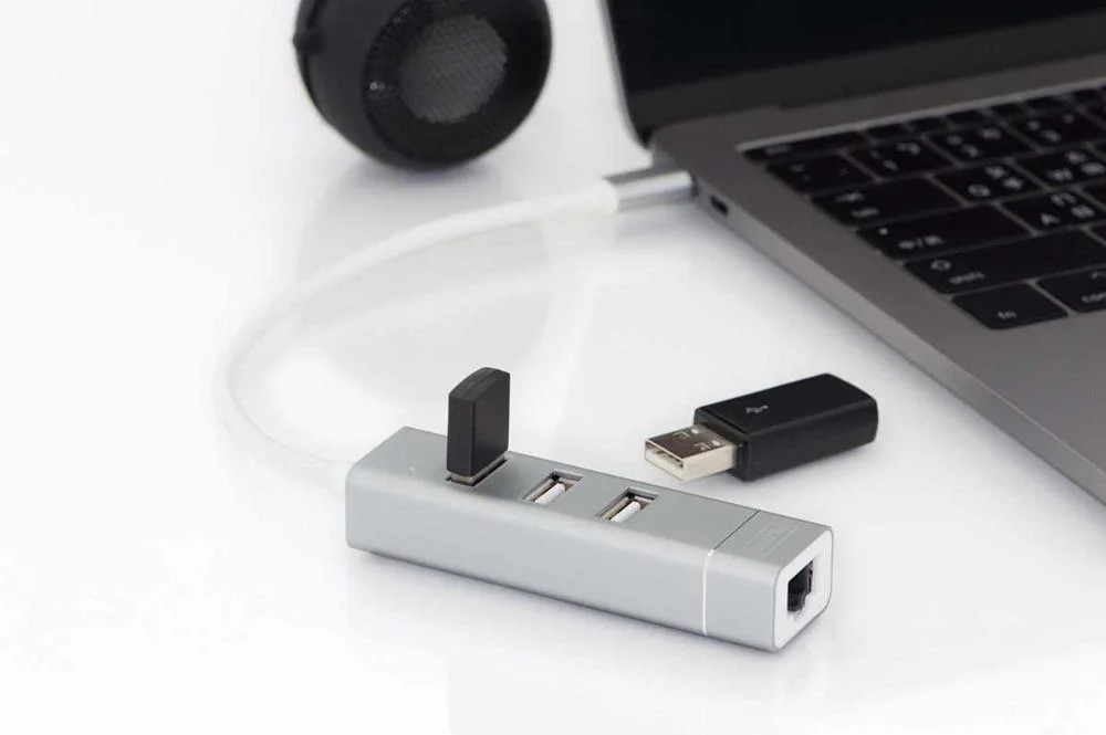 Digitus Usb-C-Hub  3-Port 2.0->3xa2.0 Integr. Kabel     Wei&szlig;