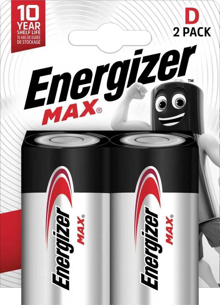 Energizer Battery Max D Lr20  2 Pcs. Eco Packaging