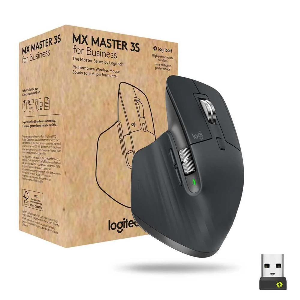 Rato Laser Mx Master 3s Business Rf Wireless + Bluetooth 8000 Dpi - Logitech