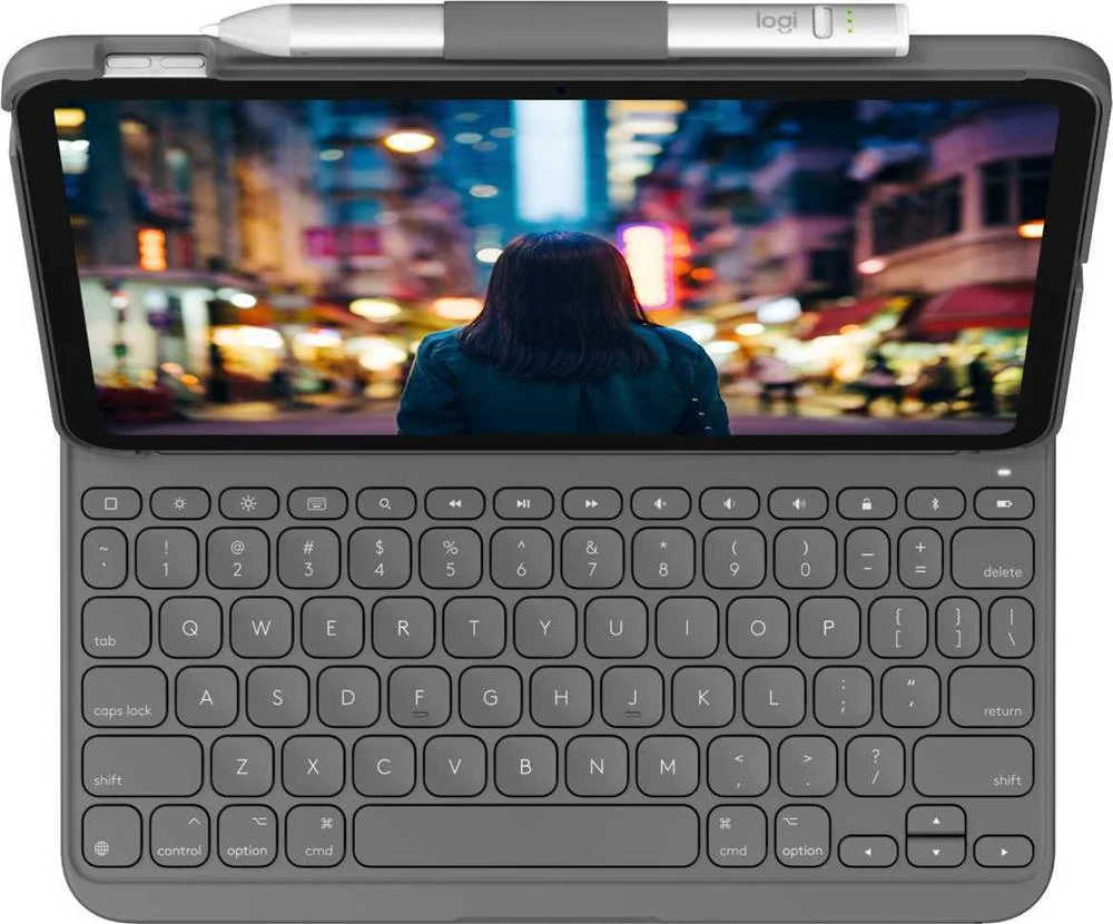 Logitech Slim Folio Cinzento Bluetooth Qwertz Ale.