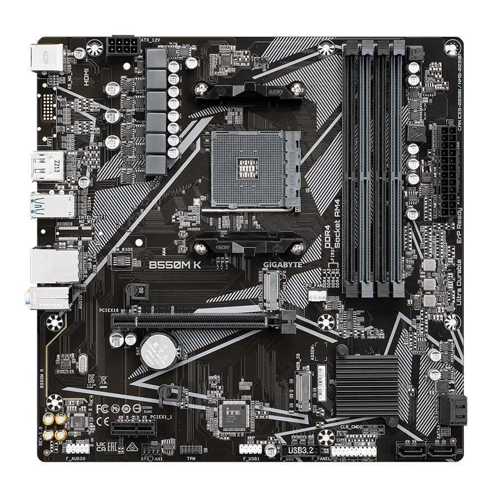 Gigabyte B550m K 1.0 Motherboard Amd B550 Socket Am4 Micro Atx