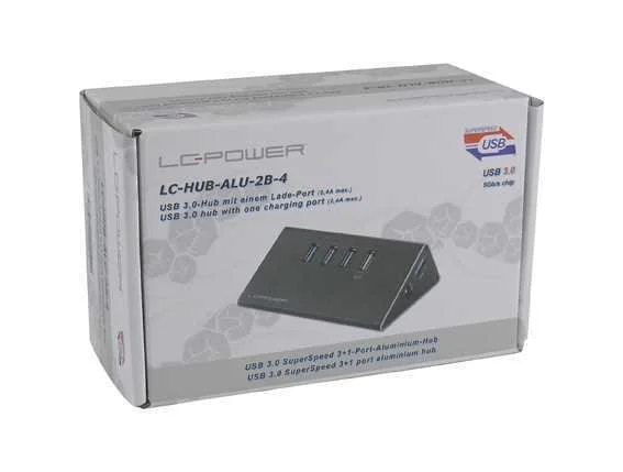 LC-POWER LC-HUB-ALU-2B-4 HUB DE INTERFACE USB 3.2.