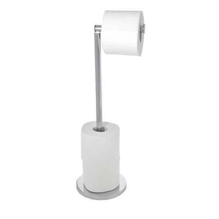 Suporte para Papel Higienico de P&eacute; 2 em 1 Inoxidavel 19637100 Wenko