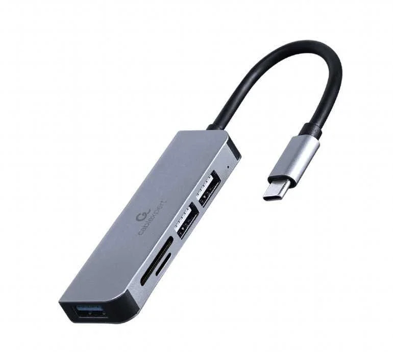Adaptador 3 em 1 Hub Usb Tipo C de 3 Portas Usb3.1 + Usb 2.0 C/ Leitor de Cart&atilde;o - Gembird
