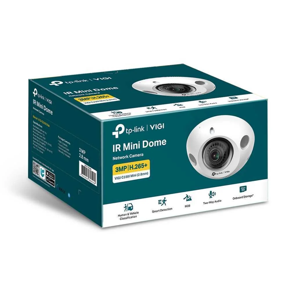 C&acirc;mara de Vigil&acirc;ncia Ip Dome C230i Mini 3mp - Tp-Link