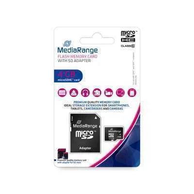 Cart&atilde;o de mem&oacute;ria MediaRange 4GB microSDHC