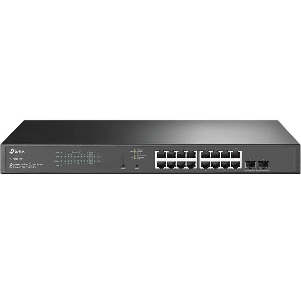 Switch de Rede Jetstream 18 Portas Gigabit 16x Poe+/2x Sfp Preto - Tp-Link