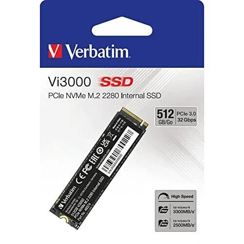 Verbatim Vi3000 M.2 SSD    512gb Pcie Nvme                  49374