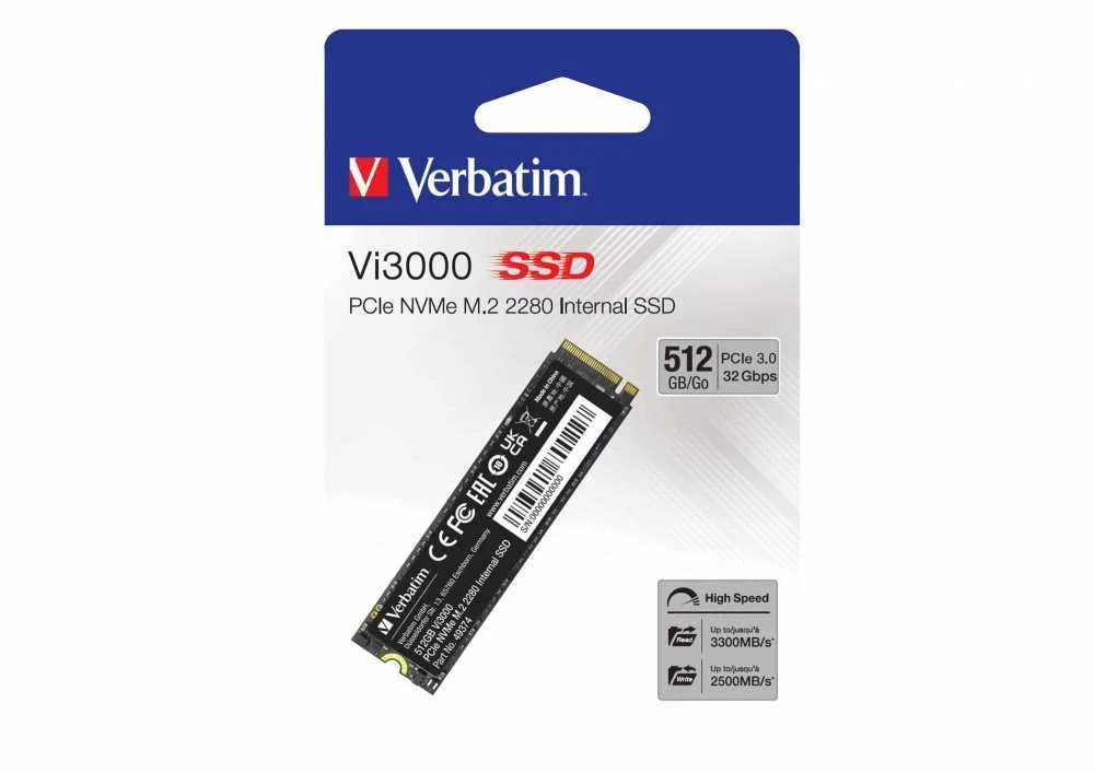Verbatim Vi3000 M.2 SSD    512gb Pcie Nvme                  49374