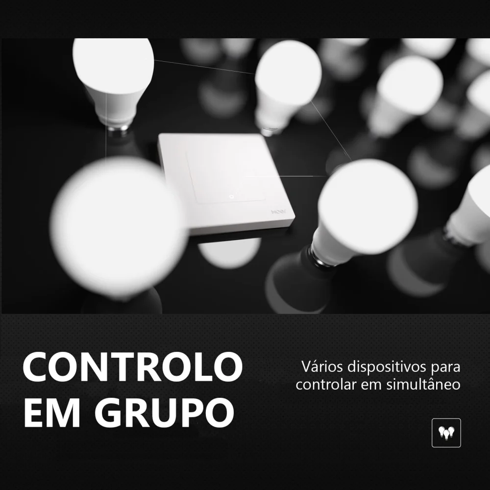 Interruptor Sem Fios 2 Canais Star Ring Zigbee