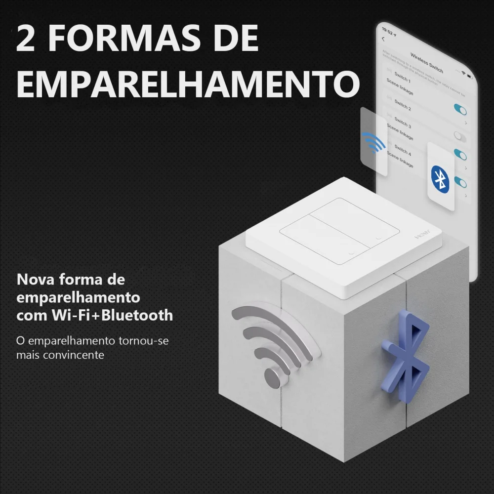 Interruptor Sem Fios 4 Canais Star Ring Zigbee Cin