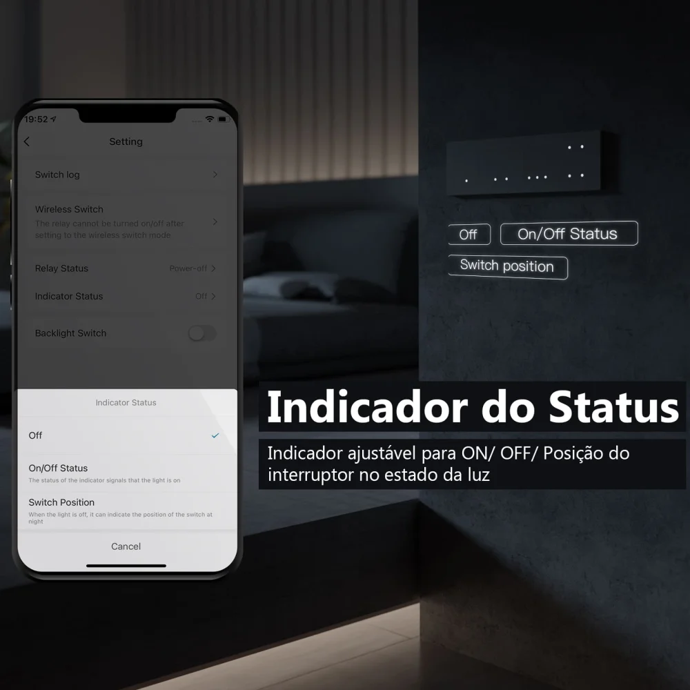 Interruptor Sem Fios 4 Canais Star Ring Zigbee Cin