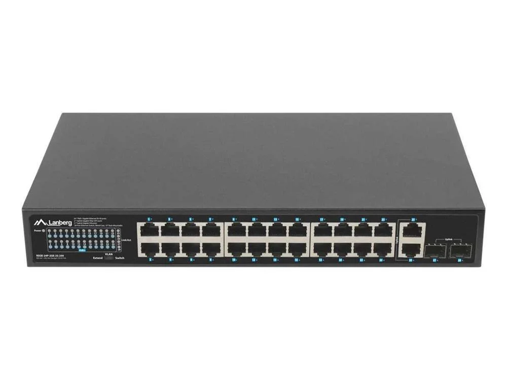 Switch Lanberg 24 Ptos 1gb Poe+/2x Sfp 2x Gbit Et.