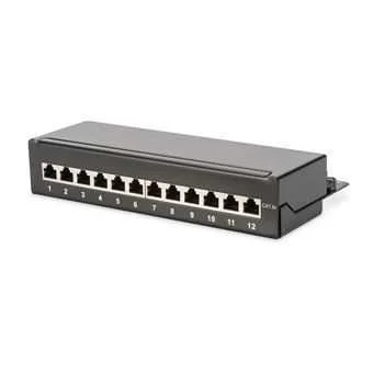 Digitus Patchpanel 1he 12-Port Cat6a   Geschirmt Schwarz