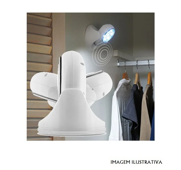 Luz De Presen&ccedil;a 7 Leds Brancos E Sensor Pir 360&ordm;