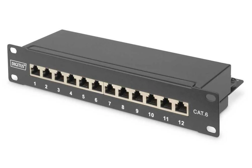 Digitus Patchpanel 1he 12-Port Cat6  Classe Geschirmt Schw.