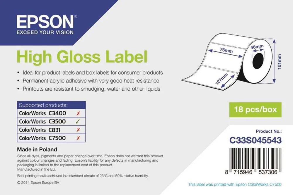 EPSON HIGH GLOSS LABEL