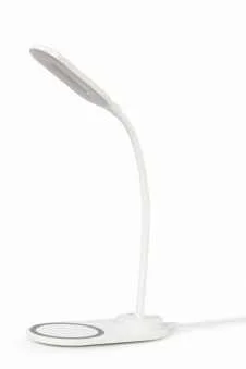Candeeiro de Mesa Gembird com Carregador Wireless Branco