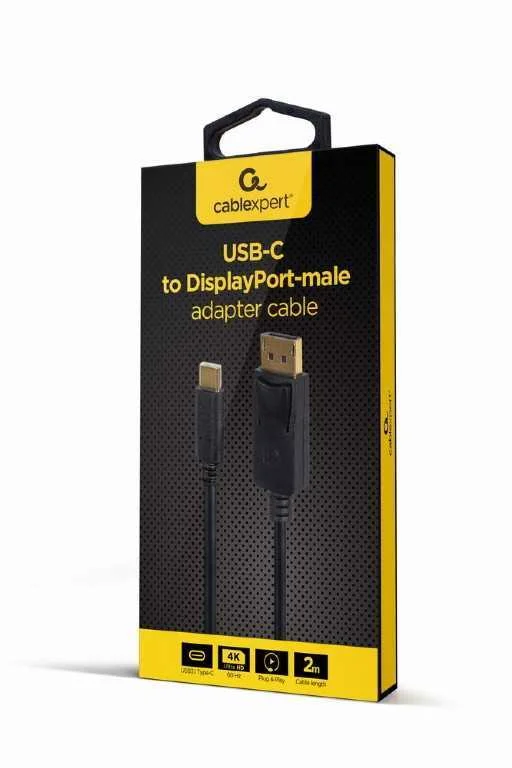 Gembird A-Cm-Dpm-01 Usb-C To Displayport-Male Adapter  4k 60 Hz  2m  Black