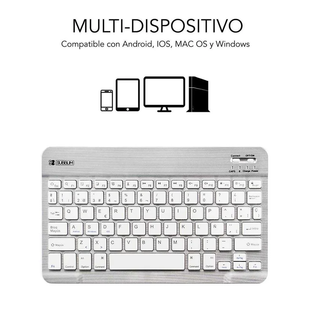 Teclado Tablet Subblim Smart Bt Keyboard Silver