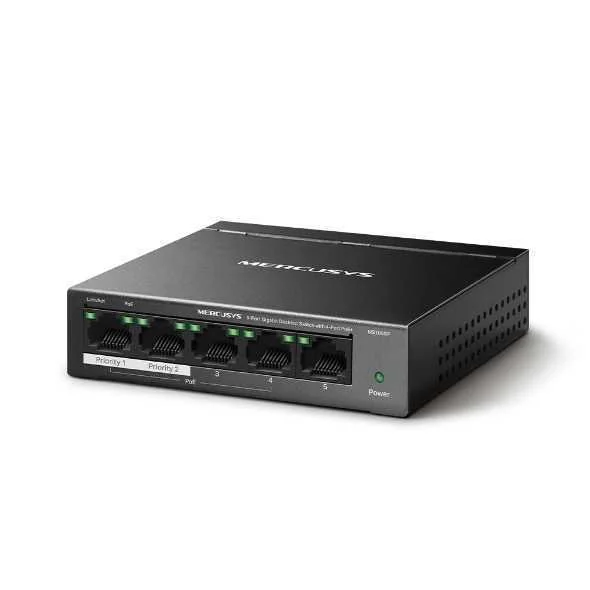 Hub Switch 5 Ptos Poe Mercusys 10/100/1000 Ms105gp