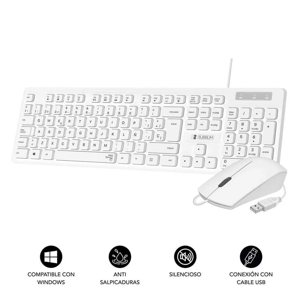 Teclado Y Rat?n Subblim Combo Business Slim Silen.