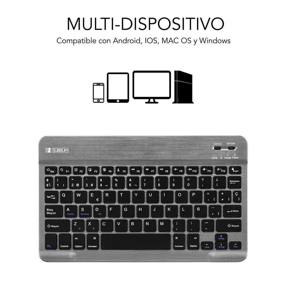 Teclado Compacto Inal?mbrico Por Bluetooth Subbli.