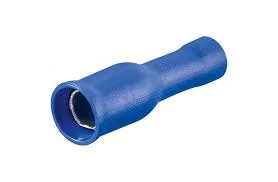 Terminal cilindrico femea isolado azul 4.75mm