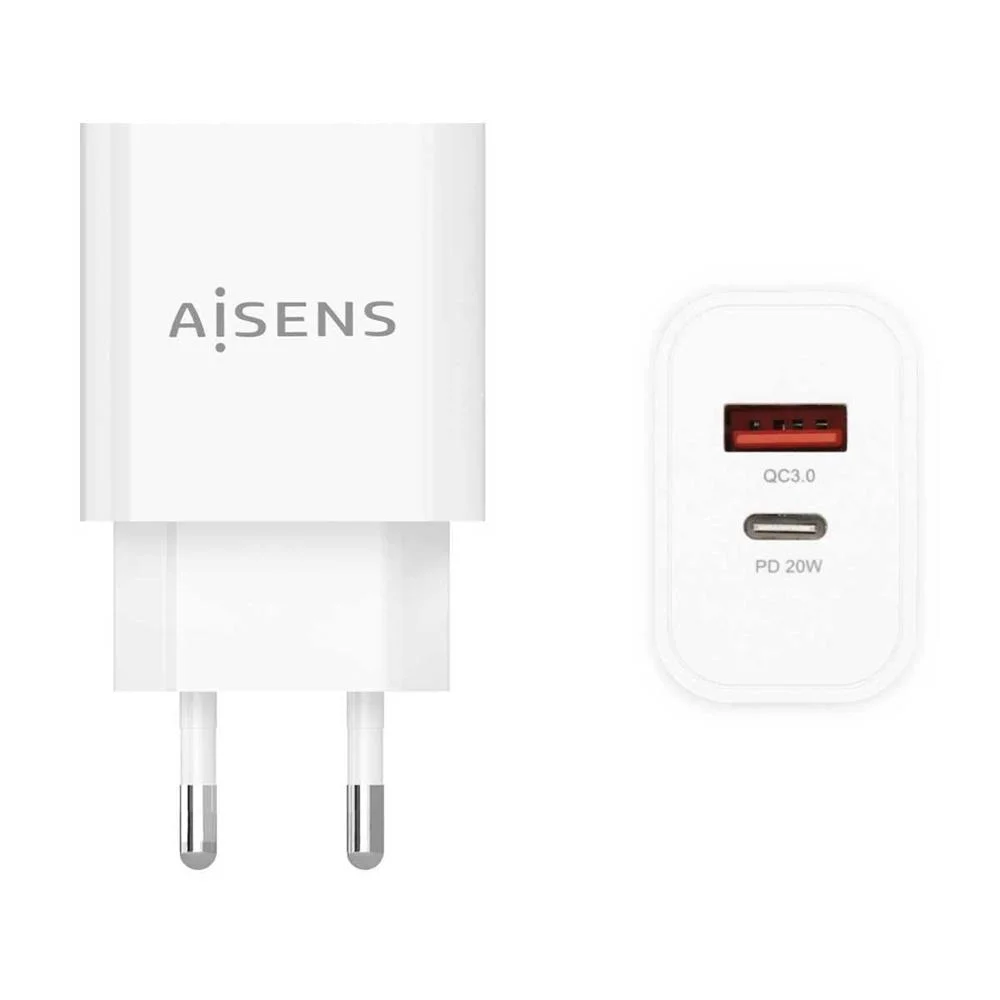 Adaptador de Energia Usb-C / Usb-A 20w Branco - Aisens