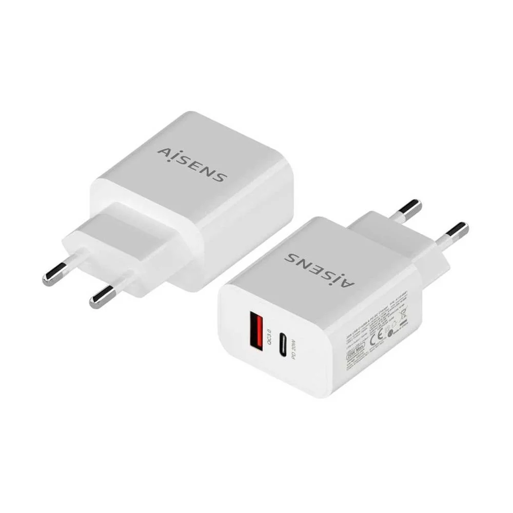Adaptador de Energia Usb-C / Usb-A 20w Branco - Aisens