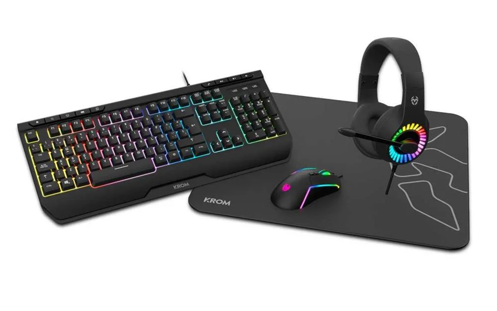 Krom Kenya Teclado Rato Inclu&iacute;do Usb Preto