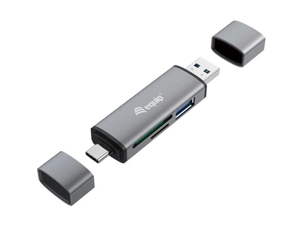 Equip Kartenleser Usb 3.0+Usb-C F&uuml;r Sd/Microsd