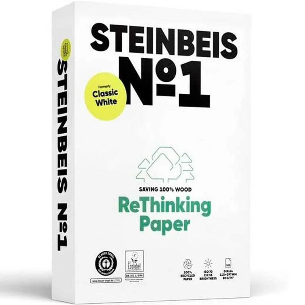 Papel para Imprimir Steinbeis Din A4 Branco 5 Pe&ccedil;as 