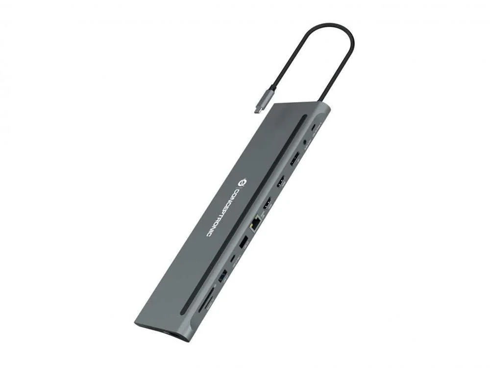 Conceptronic Dock Usb-C->hdmi,Dp,Gbe,Usb3.0/2.0,Pd  0.18m Gr