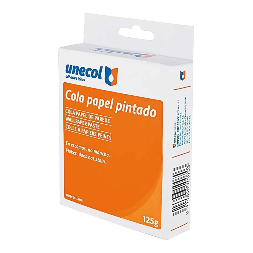 Cola universal para papel de parede 125 g. adesivo celuloso em escamas, de alta qualidade e soluvel 