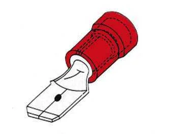 Male Connector 6.4mm Red