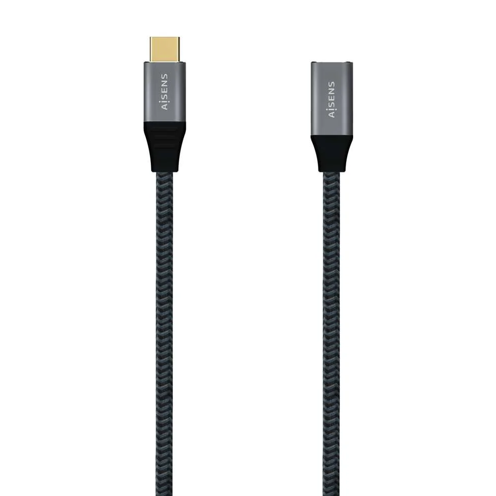Cabo Usb-C Macho - Usb-C F&ecirc;mea Usb4 Gen 2x2 Cinzento 1 Metro - Aisens