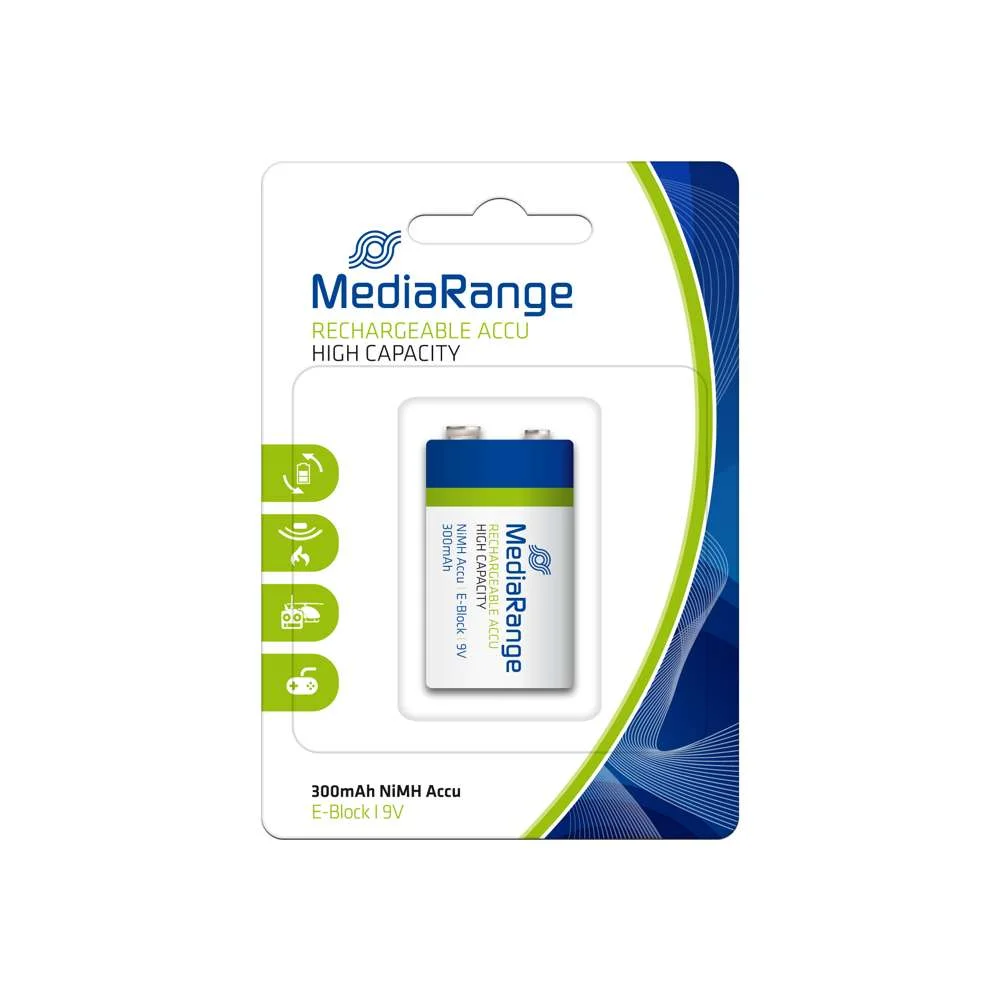 Mediarange Mrbat124 Pilha Bateria Recarreg&aacute;vel 9v.