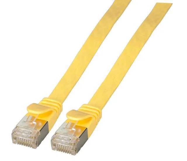 Efb Rj45 Flachpatchkabel U/Ftp, Cat.6a, Pvc, 1,5m, Gelb