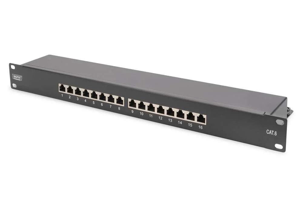 Digitus Patchpanel 1he 16-Port Cat6  Geschirmt Schwarz