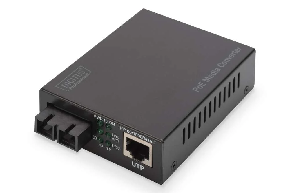 Digitus Konverter Gigabit Poe   Singlem.Media Rj45/Sc Sm Pse