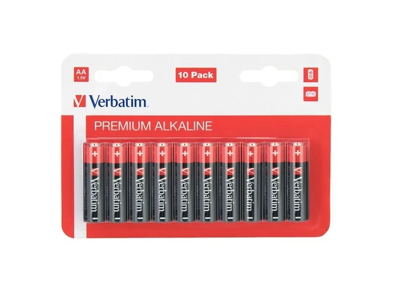 Batterie AA Verbatim Alkalibatterien 10er Pack Extern Retail