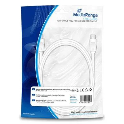 Mediarange Mrcs163 Cabo Coaxial 3 M Coax Branco