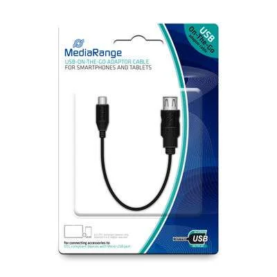 Mediarange Usb 2.0 On-The-Go Adapterkabel 20cm Schwarz