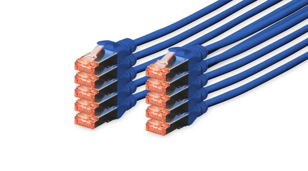 Digitus Cat 6 S/Ftp Patchkabel, 10 St&uuml;ck, 1m, Blau