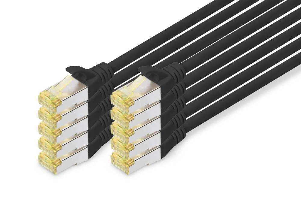 Digitus Cat 6a S/Ftp Patchkabel, 10 St&uuml;ck, 0,5m, Schwarz